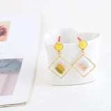 Wholesale 20pcs 31*28mm Glitter Resin Charms Gemoetry Square Earring Pendants