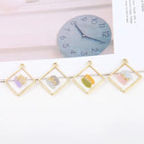 Wholesale 20pcs 31*28mm Glitter Resin Charms Gemoetry Square Earring Pendants