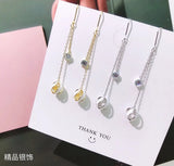 925 Sterling Silver Zirconia Drop Earrings 18k Dangle Multicolor Ball Jewelry