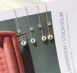 925 Sterling Silver Zirconia Drop Earrings 18k Dangle Multicolor Ball Jewelry
