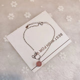 925 Sterling Silver Anklets Kitty Opal Pendant Cross Chain Ankle Modification