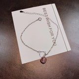 925 Sterling Silver Anklets Kitty Opal Pendant Cross Chain Ankle Modification