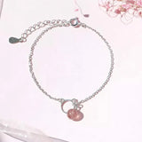 925 Sterling Silver Anklets Kitty Opal Pendant Cross Chain Ankle Modification