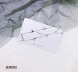 925 Silver Butterfly Anklet with Zirconia Chain