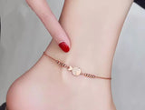 925 Sterling Silver Fish Drop Zirconia Anklet