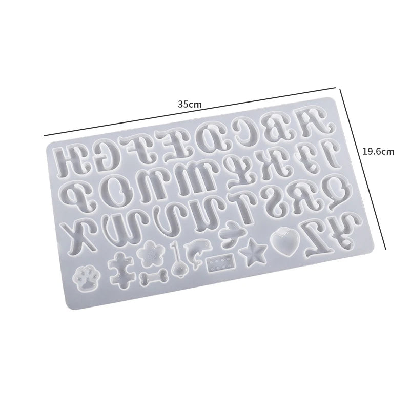 Alphabet Silicone Mold Dolphin Star Ornaments Keychain DIY Epoxy Resin Mold