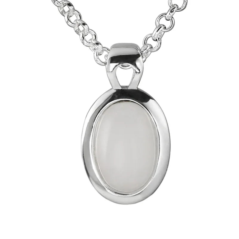 925 Silver Necklace with Chalcedony Clavicle Chain for Women