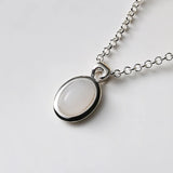925 Silver Necklace with Chalcedony Clavicle Chain for Women