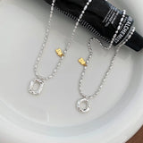 925 Sterling Silver Bear Donut Ring Pendant Necklace