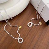 925 Sterling Silver Bear Donut Ring Pendant Necklace