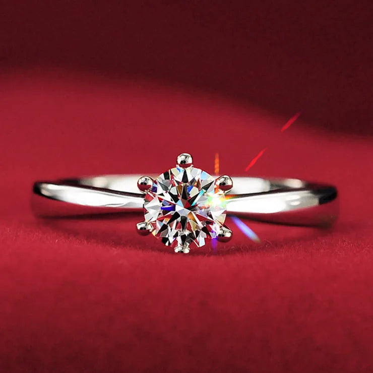 5pcs Zircon Silver Plate Copper Ring