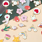 100pcs Cartoon Alloy Drop Oil Charms DIY Jewelry Earring Pendant