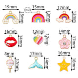 100pcs Cartoon Alloy Drop Oil Charms DIY Jewelry Earring Pendant