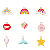 100pcs Cartoon Alloy Drop Oil Charms DIY Jewelry Earring Pendant