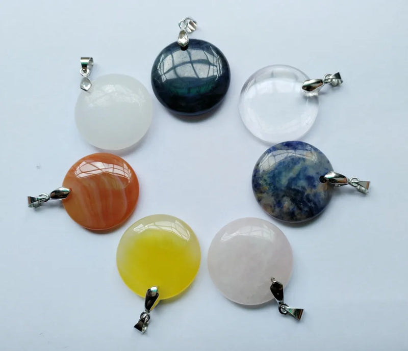7 Chakra Stone Pendant Set, Healing Crystal Pendant