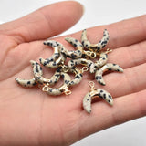 12Pcs Natural Stone Moon Pendants Necklace Jewelry DIY