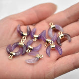 12Pcs Natural Stone Moon Pendants Necklace Jewelry DIY