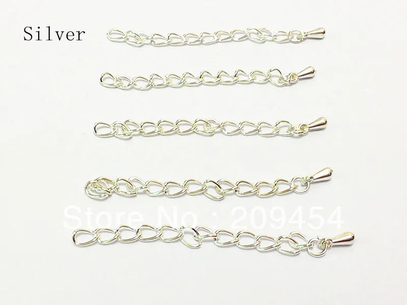 200pcs Silvery Plated Adjustable Chain for Jewelry Making