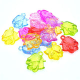 210pcs Acrylic Rose Flower Necklace Pendants Assorted Colors