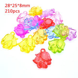 210pcs Acrylic Rose Flower Necklace Pendants Assorted Colors
