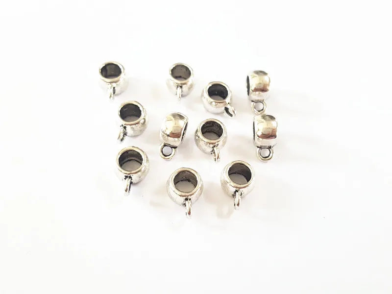 200pcs Anti-Silvery Small Alloy Pendants Bail Beads Wholesale Lot