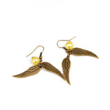 Movie Jewelry Golden Snitch Earrings Vintage Alloy Personality Christmas