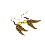 Movie Jewelry Golden Snitch Earrings Vintage Alloy Personality Christmas