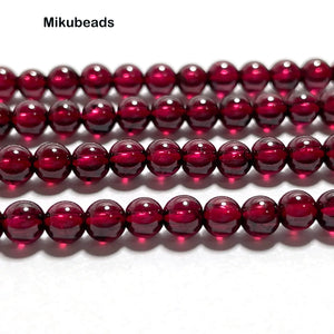 AAA Brazil Red Garnet Smooth Round 4mm Beads