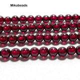 AAA Brazil Red Garnet Smooth Round 4mm Beads