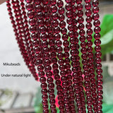 AAA Brazil Red Garnet Smooth Round 4mm Beads