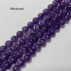6mm Amethyst Quartz Crystal Round Stone Beads