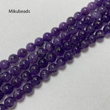 6mm Amethyst Quartz Crystal Round Stone Beads