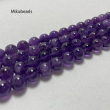 6mm Amethyst Quartz Crystal Round Stone Beads