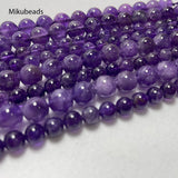 6mm Amethyst Quartz Crystal Round Stone Beads