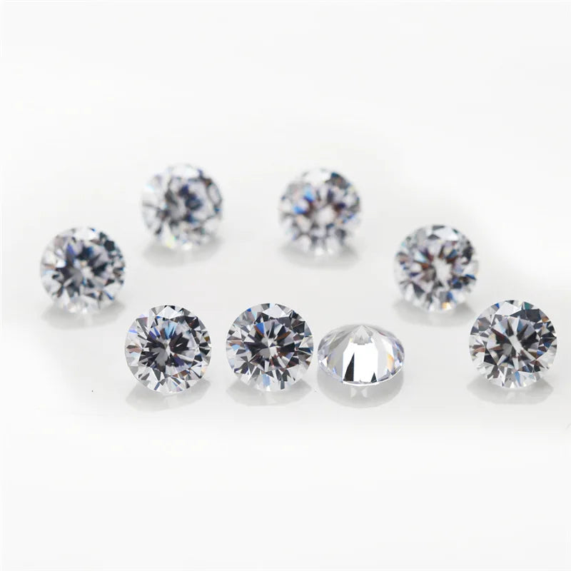 0.9-2.75mm AAAAA CZ White Cubic Zirconia Round Zircon DIY Jewelry