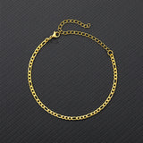 Stainless Steel 4mm Punk Cuban Chain Anklet for Women