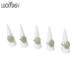 Mini Acrylic Jewelry Ring Display Stand Triangle Conical Storage - 20 Pcs/lot