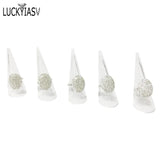 Mini Acrylic Jewelry Ring Display Stand Triangle Conical Storage - 20 Pcs/lot
