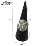 Mini Acrylic Jewelry Ring Display Stand Triangle Conical Storage - 20 Pcs/lot