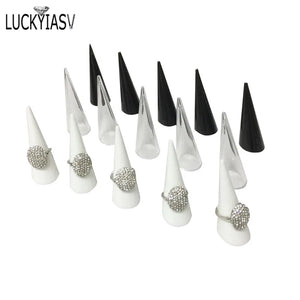 Mini Acrylic Jewelry Ring Display Stand Triangle Conical Storage - 20 Pcs/lot