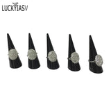 Mini Acrylic Jewelry Ring Display Stand Triangle Conical Storage - 20 Pcs/lot