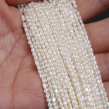 1.5-2mm Rice Shape Freshwater Pearl Strand for Jewelry