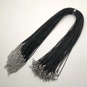 1.5MM Wax Rope Lobster Clasp Necklace Lanyard Jewelry Cord 50pcs