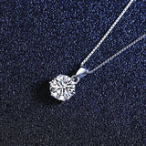 1.5ct Moissanite Pendant Necklace 925 Sterling Silver Bridal Jewelry