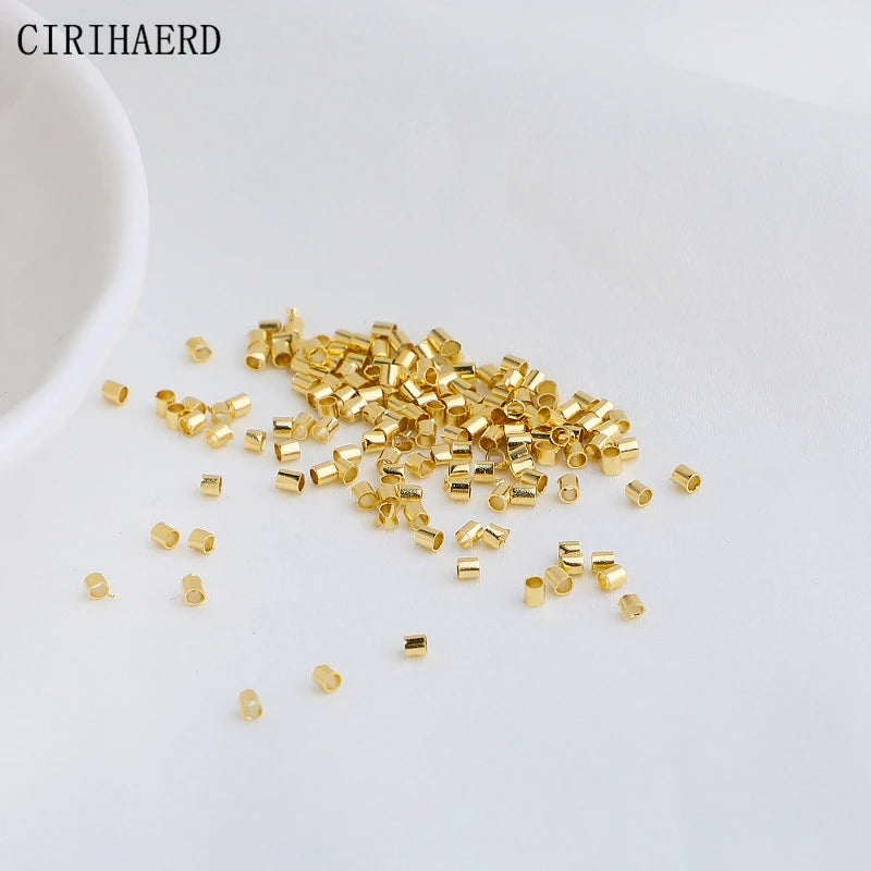 1.5mm Copper Tube 14K Plated End Beads for Jewelry Making
