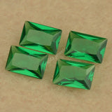 5A Green Nano Stone Beads Rectangle Cut Synthetic Gems For Jewelry