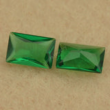 5A Green Nano Stone Beads Rectangle Cut Synthetic Gems For Jewelry
