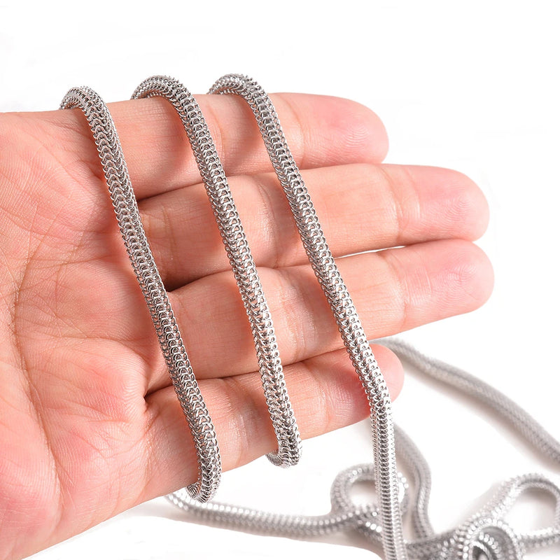 1m 4mm Stainless Steel Mesh Chain for DIY Necklace Bracelet