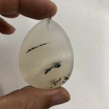 Dendritic Agate Pear Shape Pendant Bead 40mm