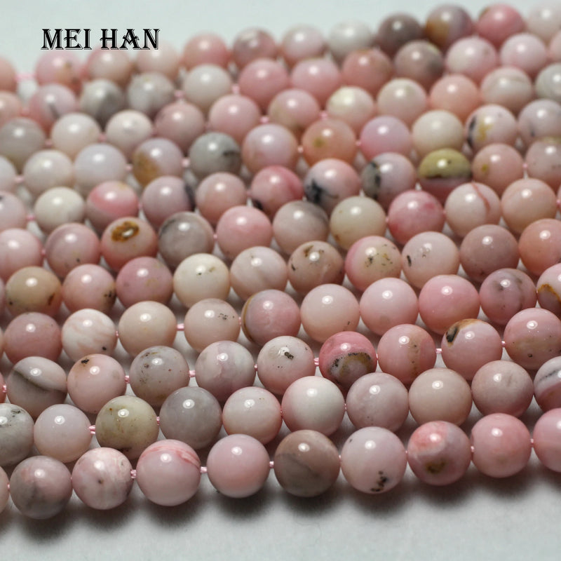 8mm Pink Opal Smooth Round Gemstone Loose Beads for DIY Jewelry Making